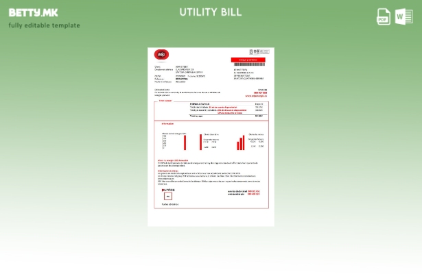Шаблон за комунални сметки во модерен стил Шпанија EDP Energia